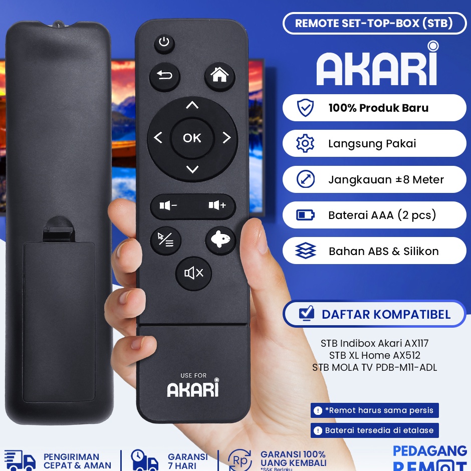 Jual Rwa Remot Remote STB XL Home Akari AX512 Remote Set Top Box ...