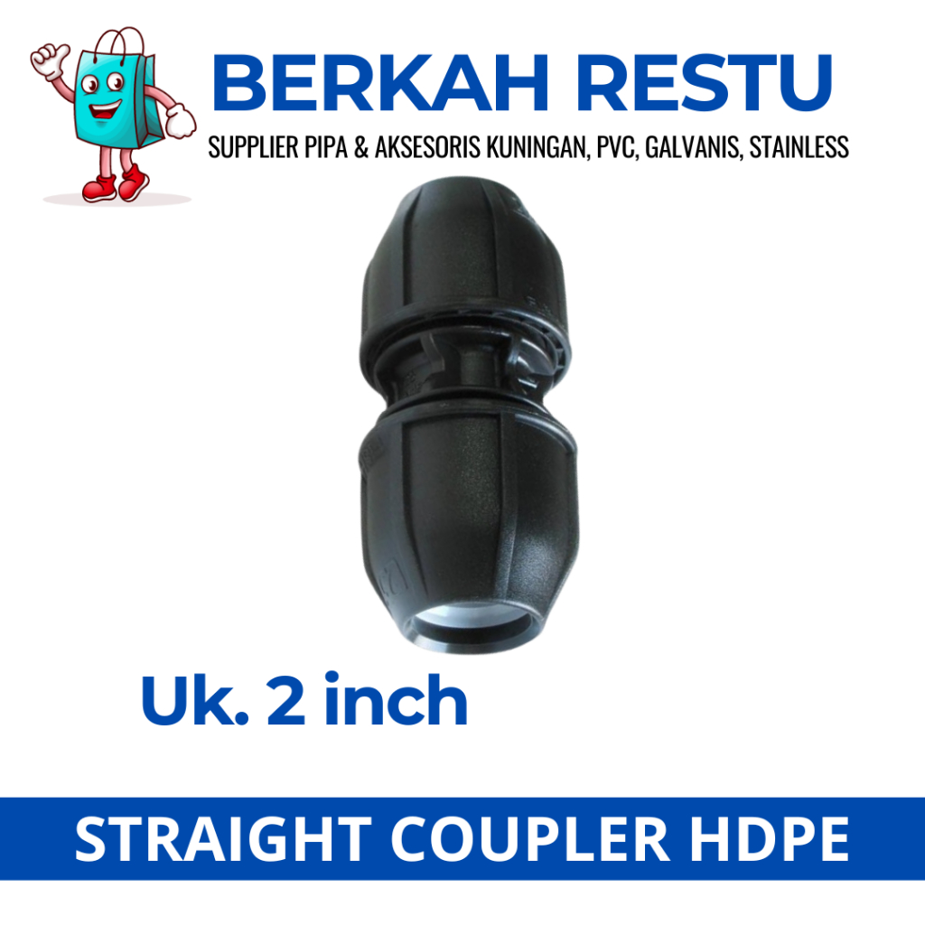 Jual Straight Coupler Hdpe 2 Inch 63mm Atau Fitting Pipa Hdpe 2 Inch ...