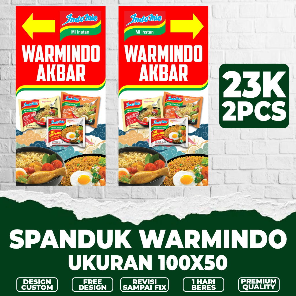 Jual Spanduk Banner Warmindo Dapat 2pcs Kiri Kanan Banner Warung