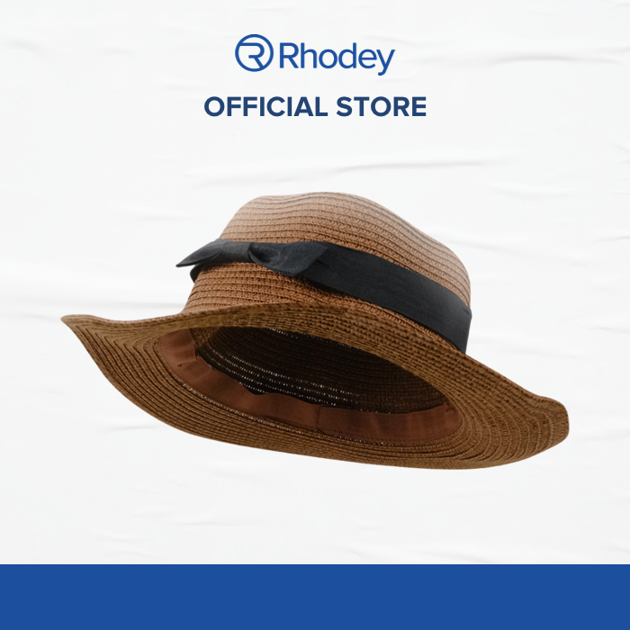 Jual Rhodey Topi Pantai Panama Summer Sun Beach Straw Hat Coffee