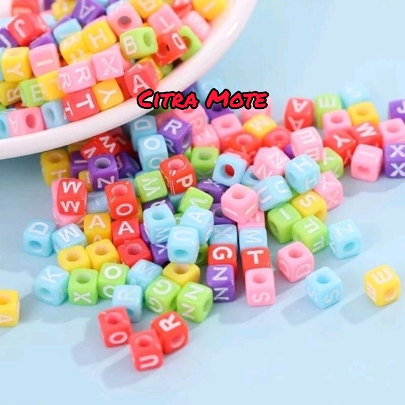 Jual [Pilih Huruf] Abjad KOTAK PASTEL DOFF WARNA WARNI Tulisan PUTIH ...