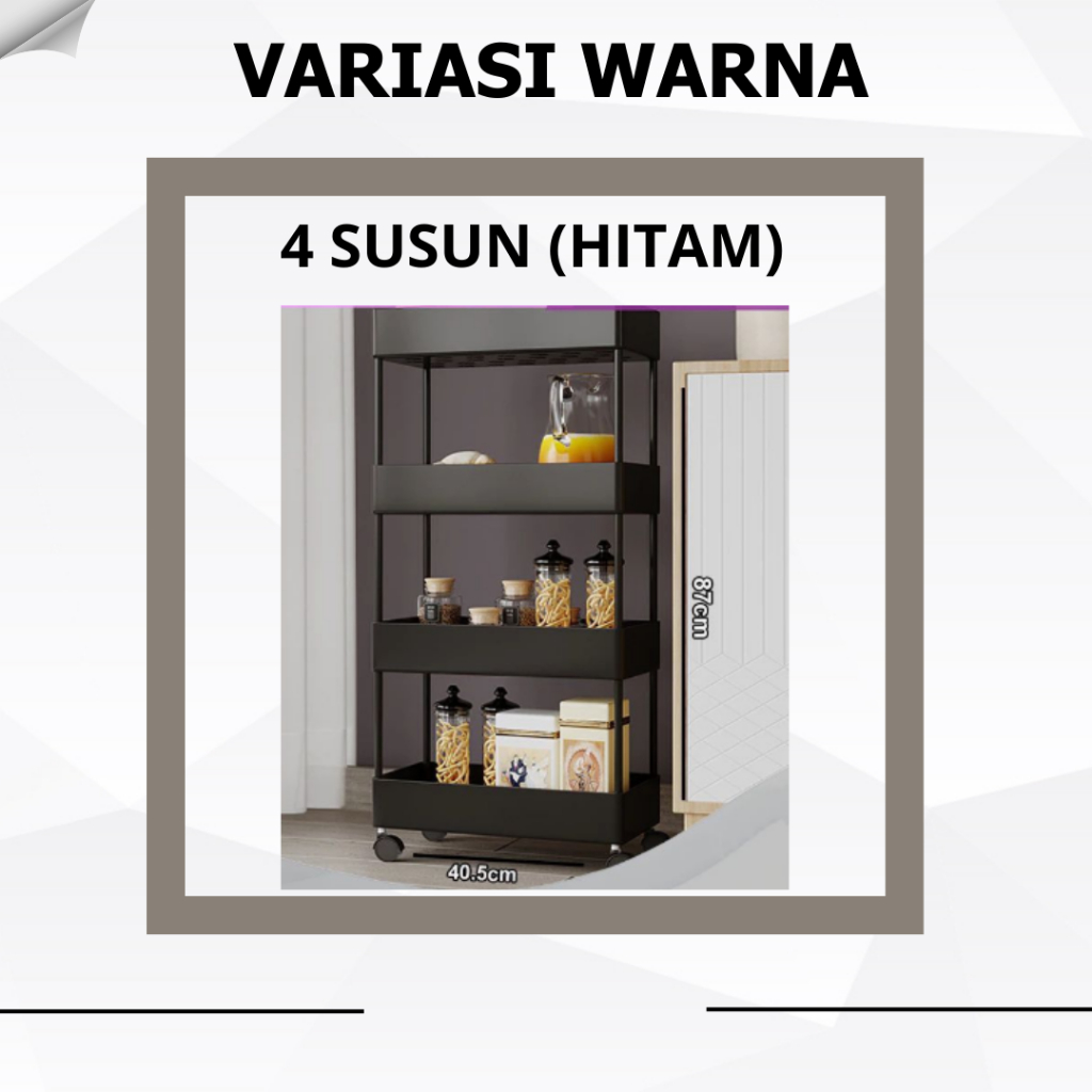 Jual Rak Serbaguna 2 3 4 Susun Dilengkapi Roda Rak Dapur Rak Toilet ...