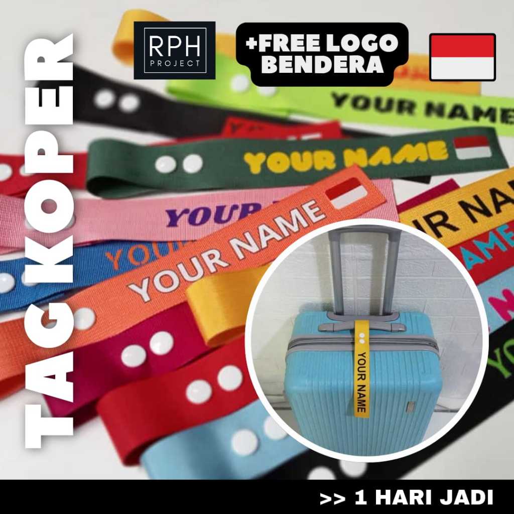 Jual Tag Koper Luggage Tag Bag Tag Gantungan Penanda Koper Tas Custom Nama Sablon Untuk Haji