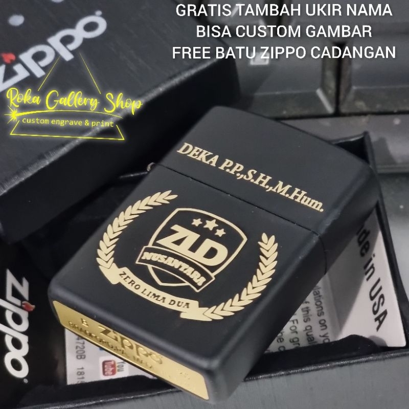 Jual korek api zippo logo ZLD nusantara polri custom gambar grafir ukir