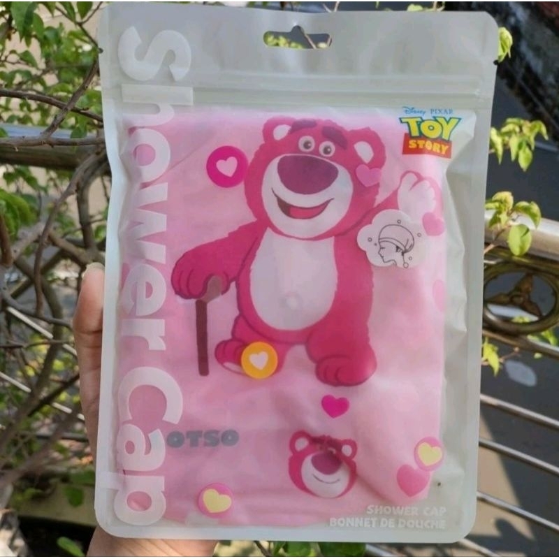 Jual Official BALI MINISO Disney Pixar Lotso Shower Cap Miniso Shower
