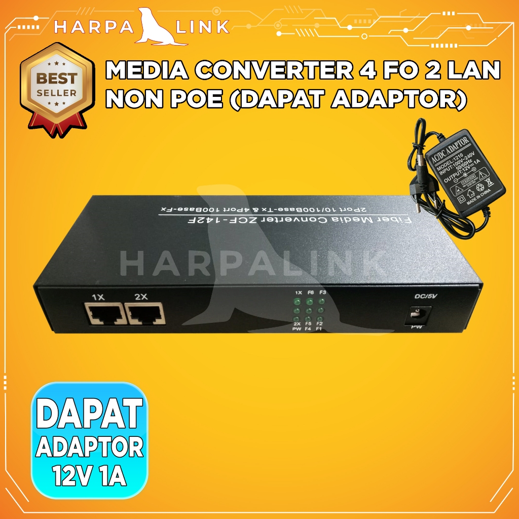 Jual Media Converter 4 FO 2 LAN 4 SC 2 RJ45 10/100 Mbps Full Body ...