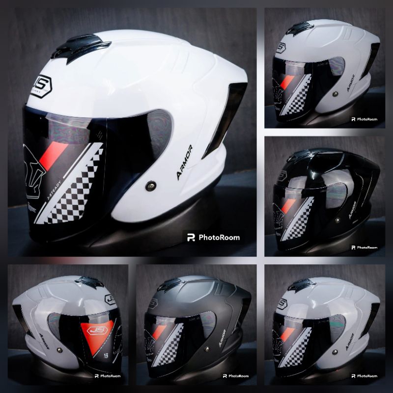 Jual helm js armorhalf face solid sni warna PUTIH Termurah MODEL ...