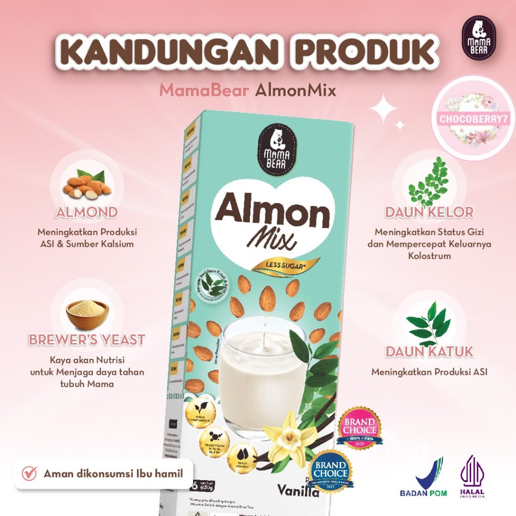 Jual Mamabear Almon Mix Asi Booster Mama Bear Pelancar Asi Ibu Almonmix Shopee Indonesia 4080