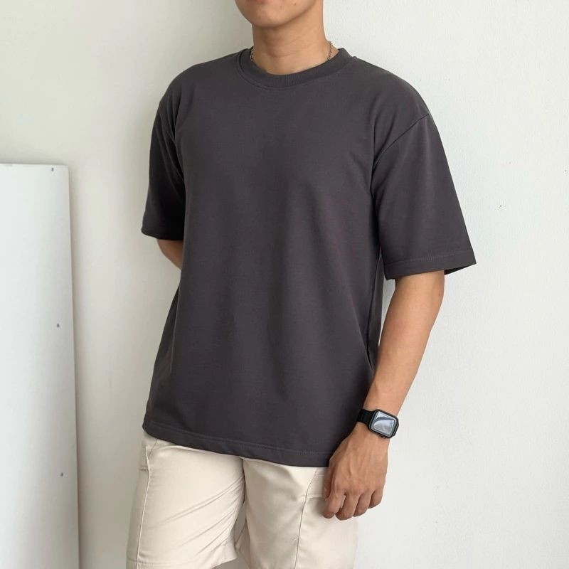 Jual Essential Oversized T Shirt Cotton Baby Terry Premium Kaos Oversized Polos Pria Basic