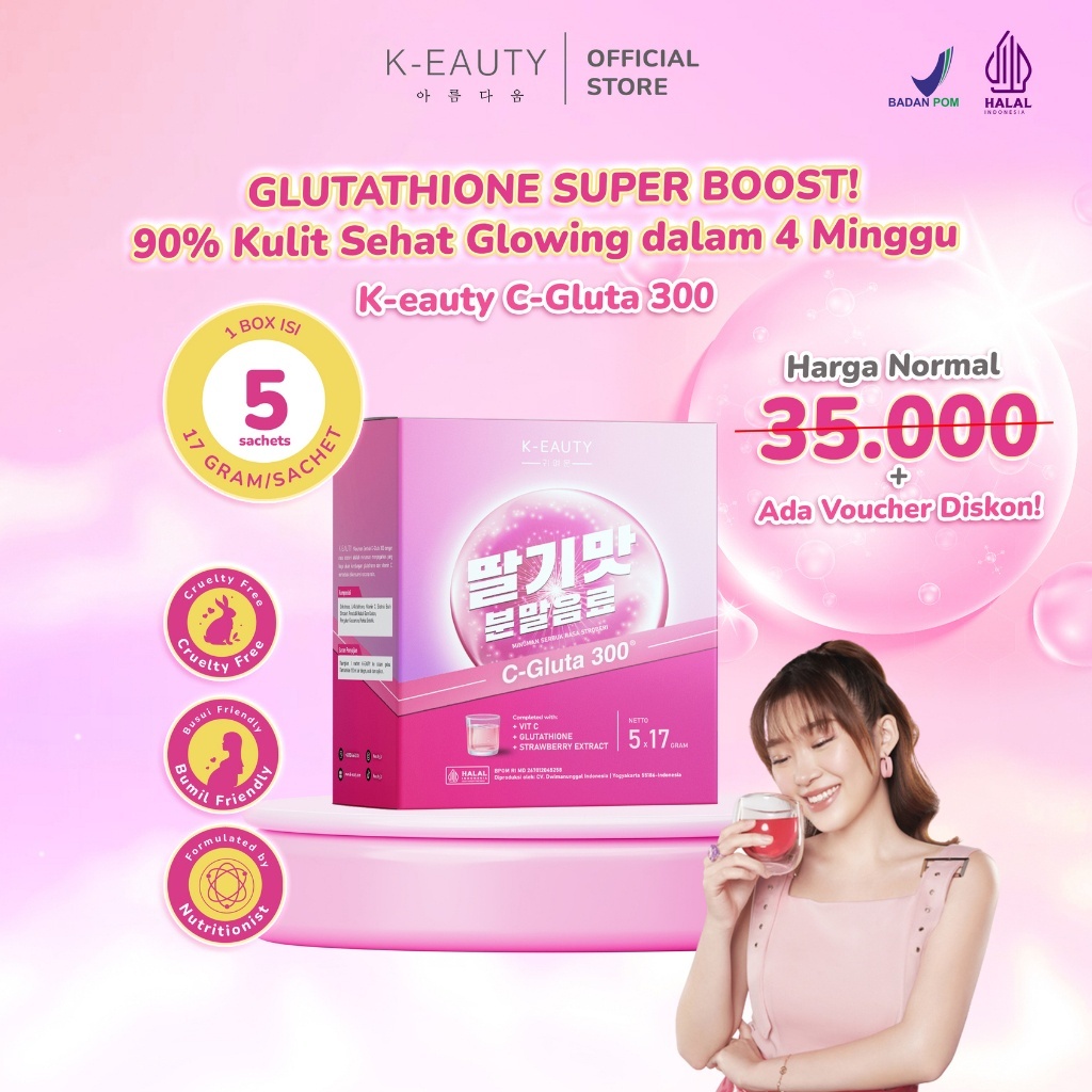 Jual K-EAUTY C-Gluta 300 / Tinggi Dosis L-Glutathione dan Vitamin C ...