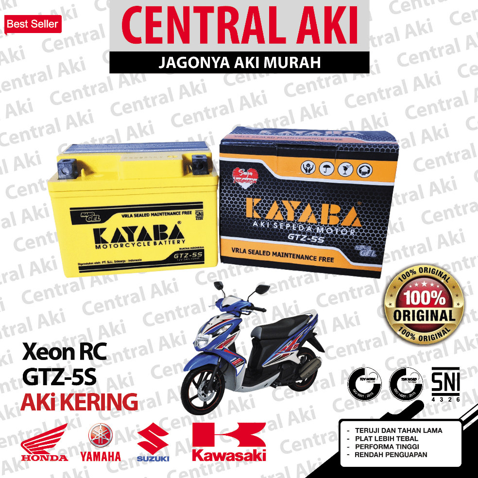 Jual Aki Motor Xeon RC KAYABA GTZ5S Aki Kering | Shopee Indonesia