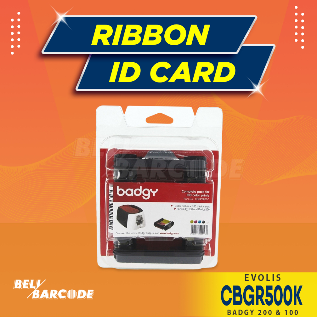 thumbnail image 2 of Compatible YMCKO Ribbon Tape CBGR0100C For Evolis Badgy 100 & Badgy 200 Printers, 100 Images 2 of 10