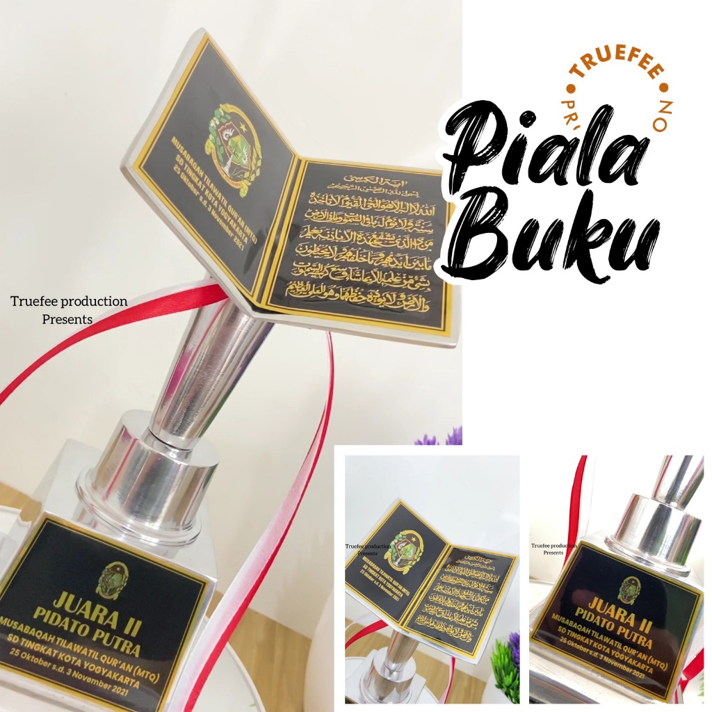 Jual Piala Logam Alumunium Buku Mtq Quran Unik Artistik Various Size Tiga Ukuran Shopee Indonesia