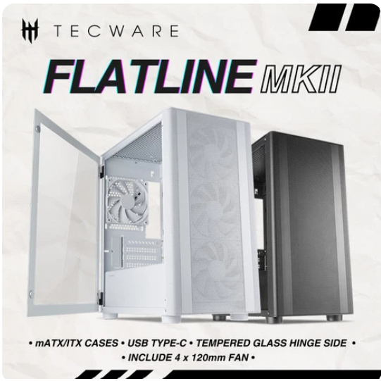 Jual Tecware Flatline Tg Mk2 Clean And Seamless Matx Case Casing Pc Shopee Indonesia 3222