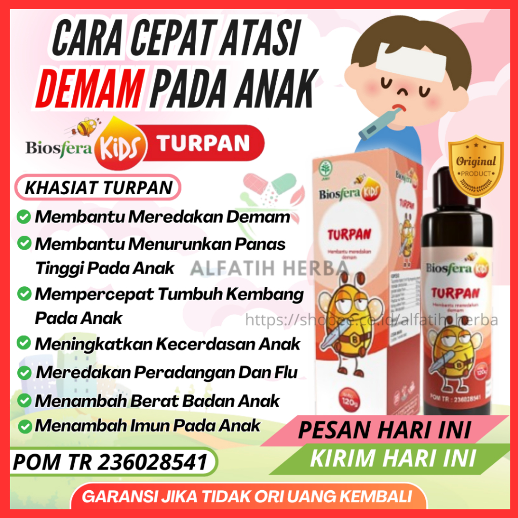 Jual Madu Turpan Biosfera Kids Obat Penurun Panas Anak Meredakan Demam