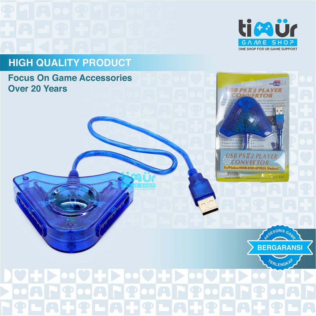 Jual Converter USB 2 Slot Stik Stick PS2 ke PS3 / PC Double | Shopee ...