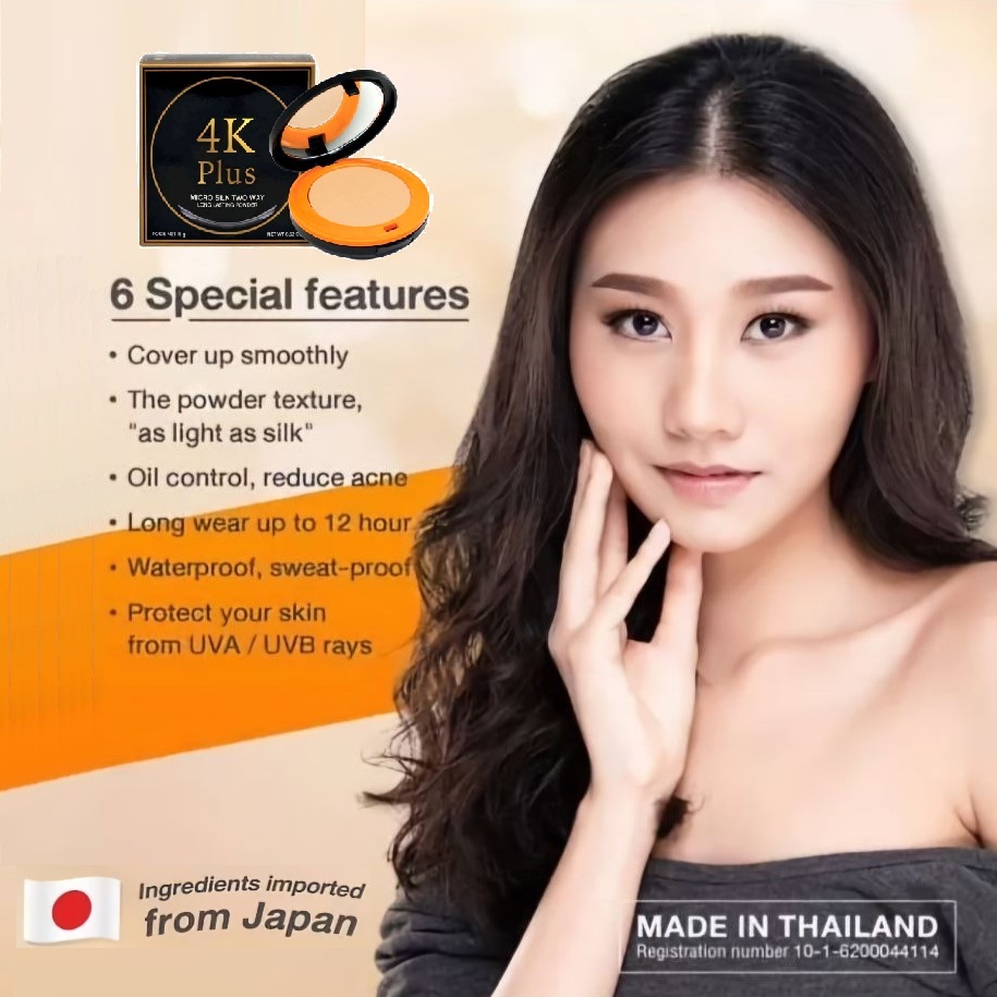 Jual 4K PLUS MICRO SILK TWO WAY LONG LASTING POWDER 15g - COMPACT ...