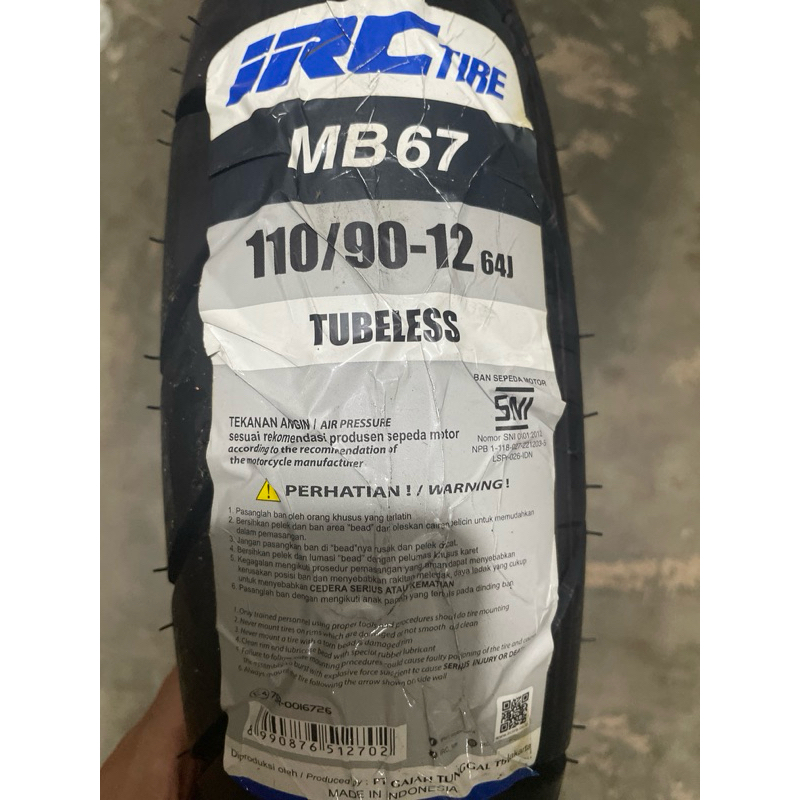 Jual Ban luar matic (tubles) 110/90-12 MB67 merk IRC | Shopee Indonesia
