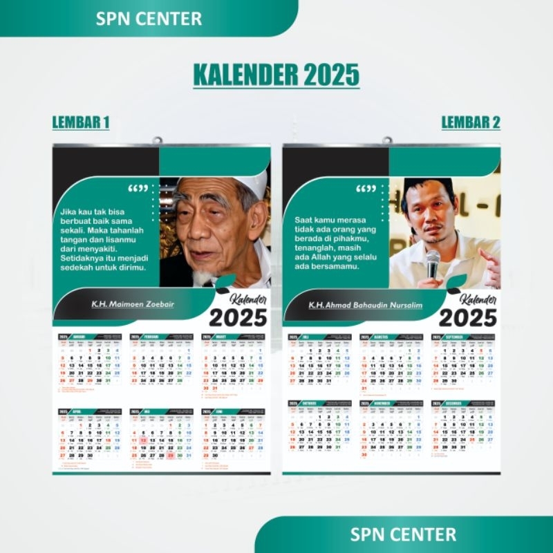 Jual Kalender 2025 Lengkap Masehi Hijriyah Jawa Gus Baha Mbah Moen