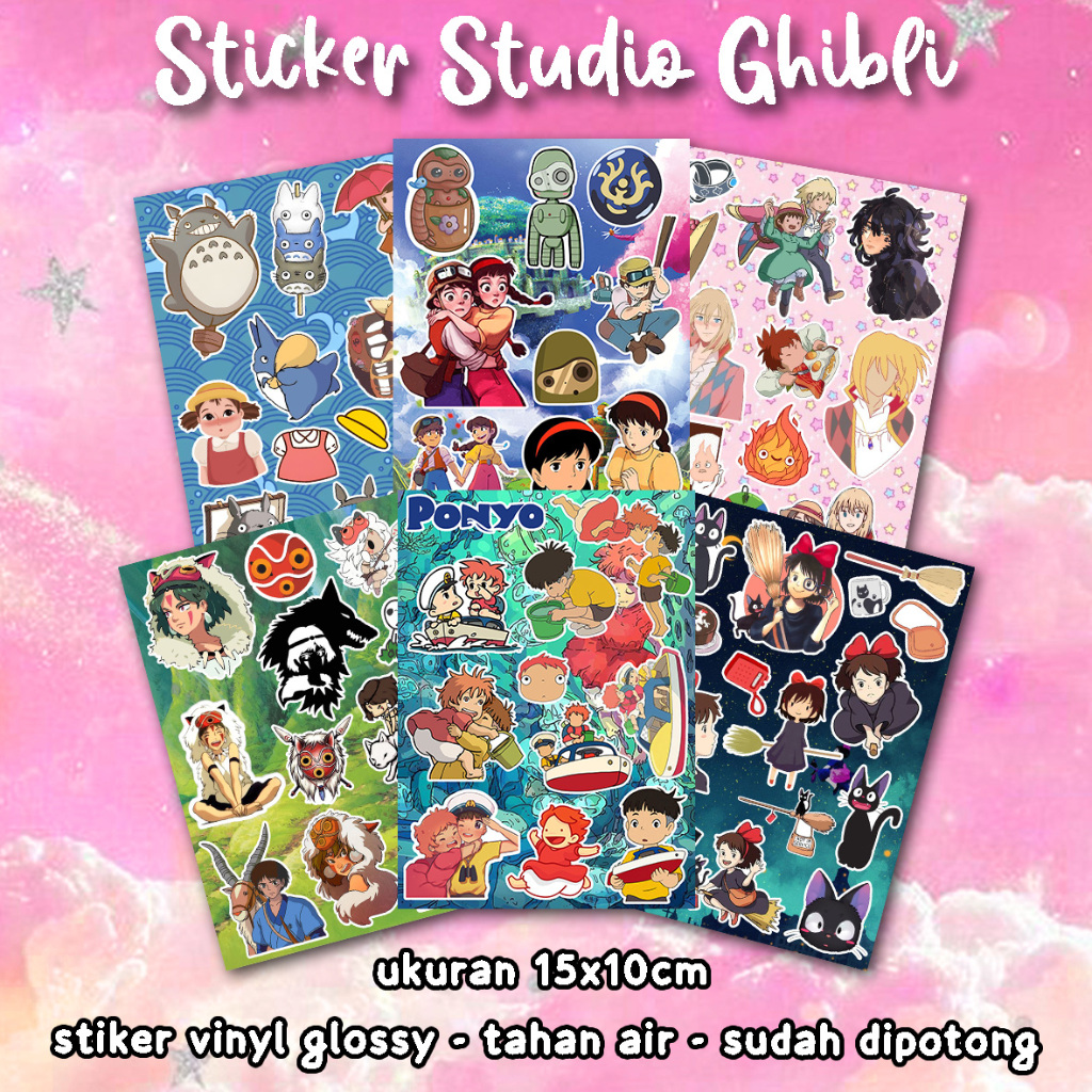Jual Studio Ghibli Sticker Totoro / Ponyo / Howl / Kiki Delivery ...