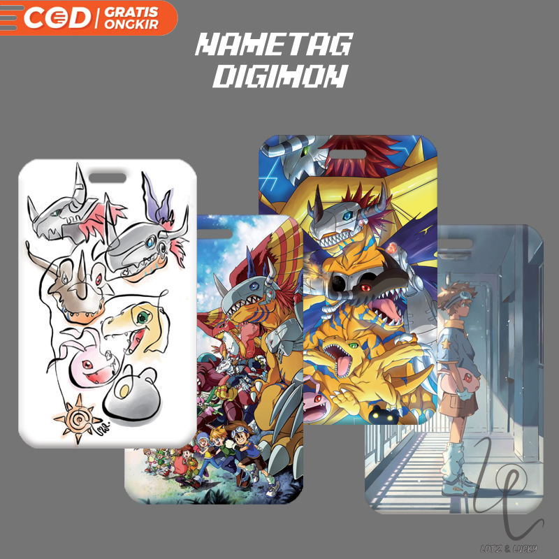 Jual (N009) Nametag Digimon Tanpa Tali / Card Holder Digimon / ID Card ...