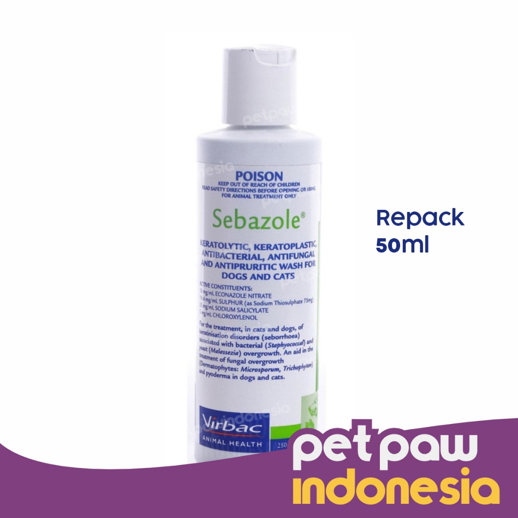 Jual Shampoo Sebazole Anti Jamur dan Bakteri Anjing Kucing Repack 50ml ...