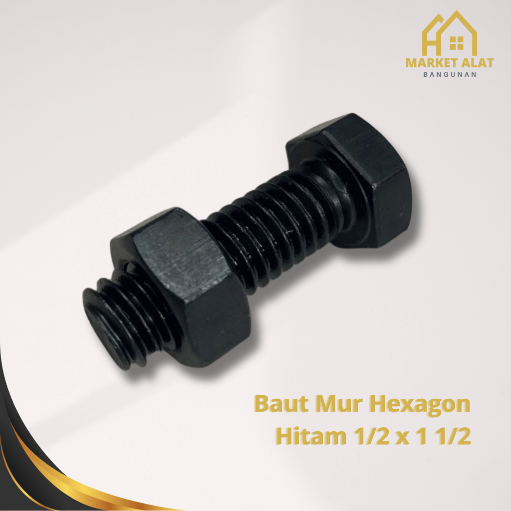 Jual Baut Mur Hexagon X Unc Baja Hitam Kunci Full Set Baut Hex Besi Hitam