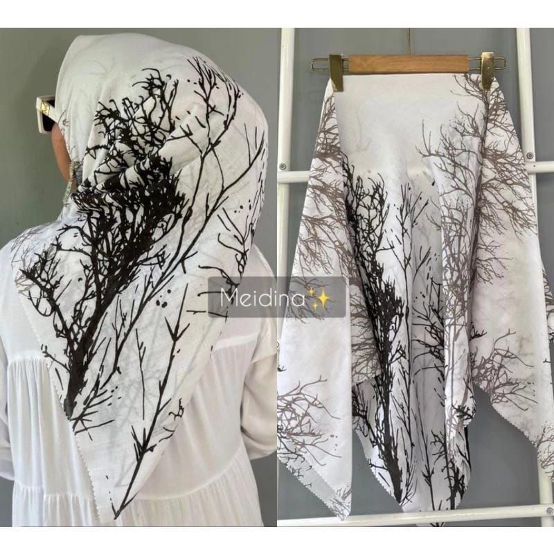 Jual Akmal putra shop-Hijab motif Ranting akar trend fashion kekinian ...