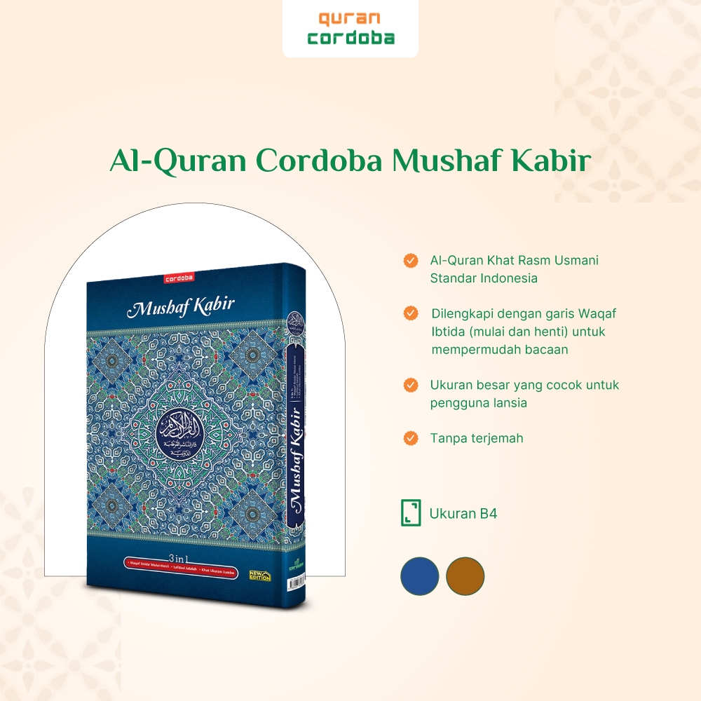 Jual Al-Quran Cordoba Mushaf Kabir Lansia Ukuran Jumbo B4 Biru | Shopee ...