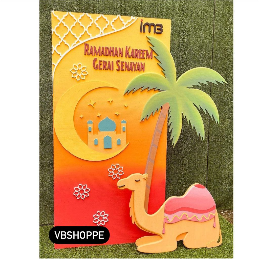 Jual STANDING BACKDROP RAMADHAN KAREEM POHON KURMA UNTA BEDUG BEDUK EID ...