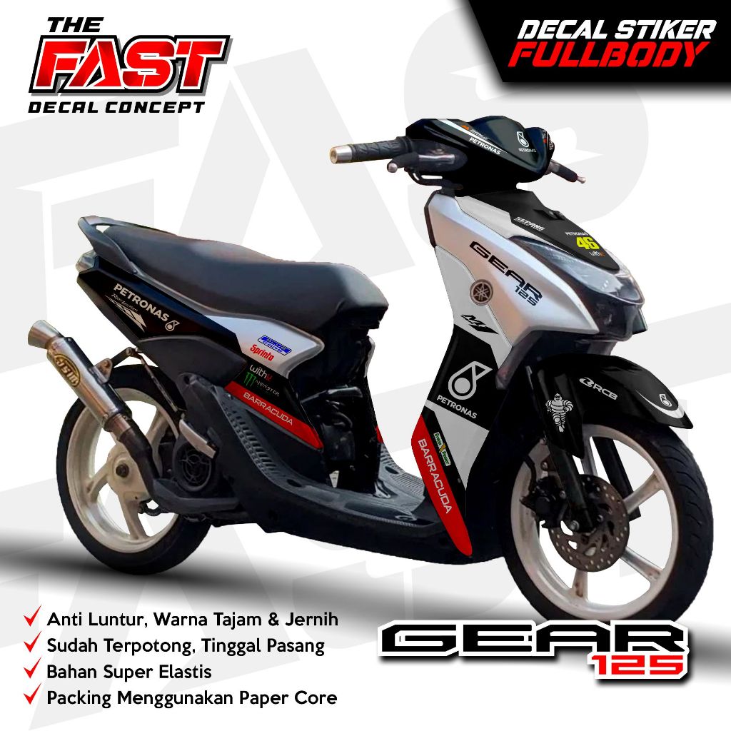 Jual (COD) Decal Motor Yamaha Mio Gear 125 Fullbody Terbaru Stiker Mio ...