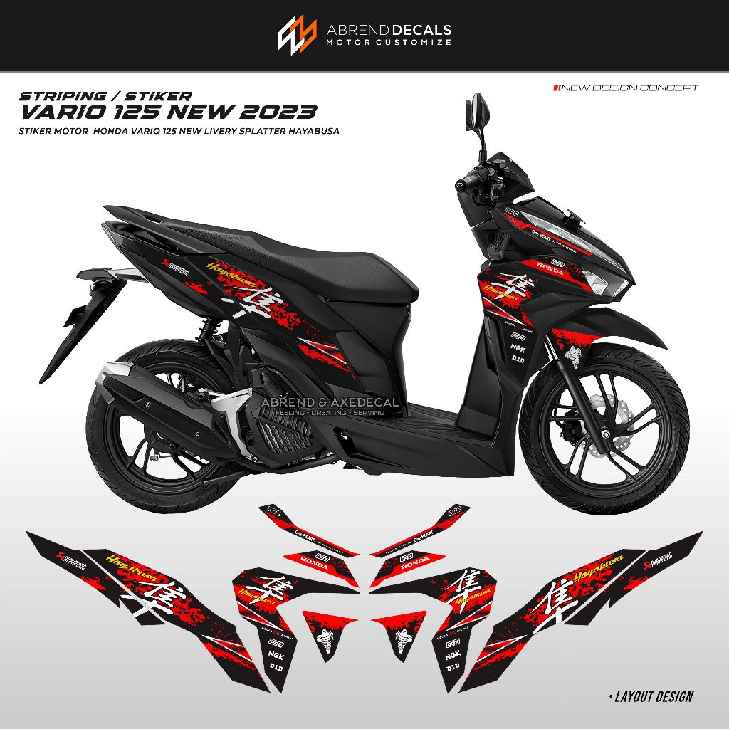 Jual Striping Vario New Bercak Hayabusa Stiker Motor Honda Vario Baru Design