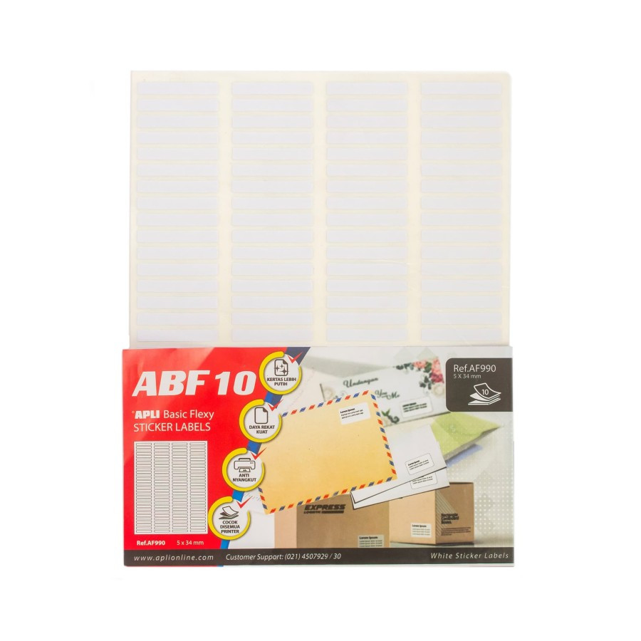 Jual APLI Basic Flexy (ABF) White Labels 5 X 34MM 1160 unit # AF990 ...