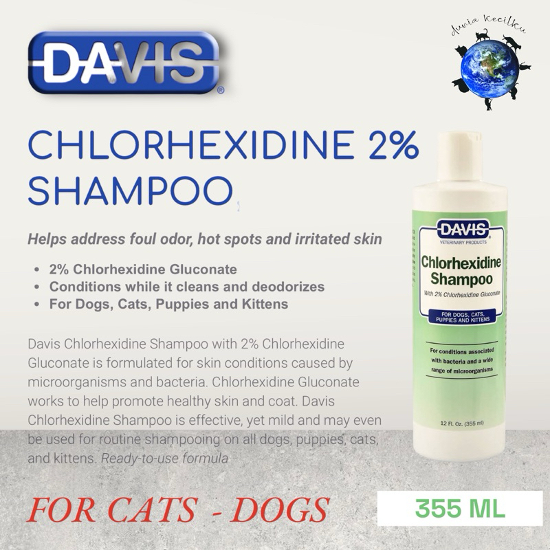 Jual Davis Chlorhexidine Shampoo 2 Shampo Kucing Anjing Kitten