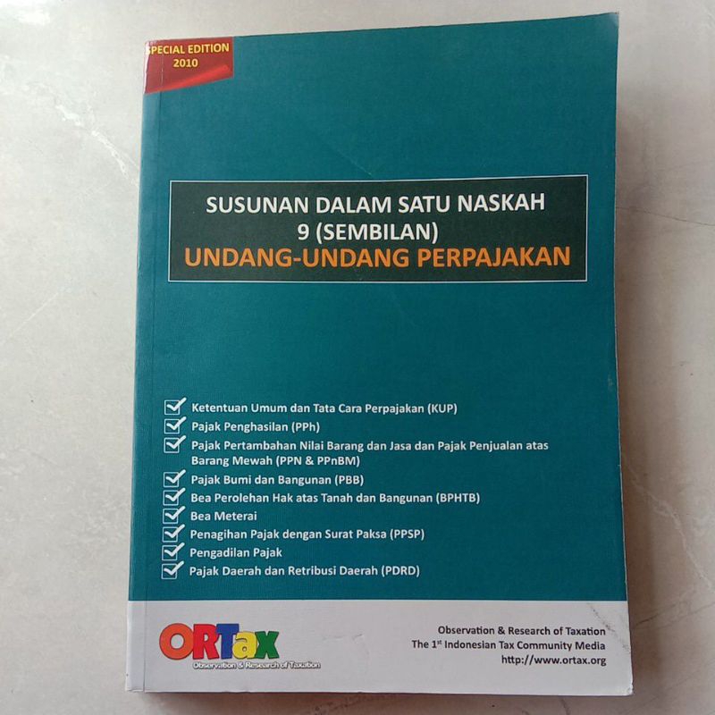 Jual Susunan Dalam Satu Naskah 9 ( Sembilan ) Undang-undang Perpajakan ...