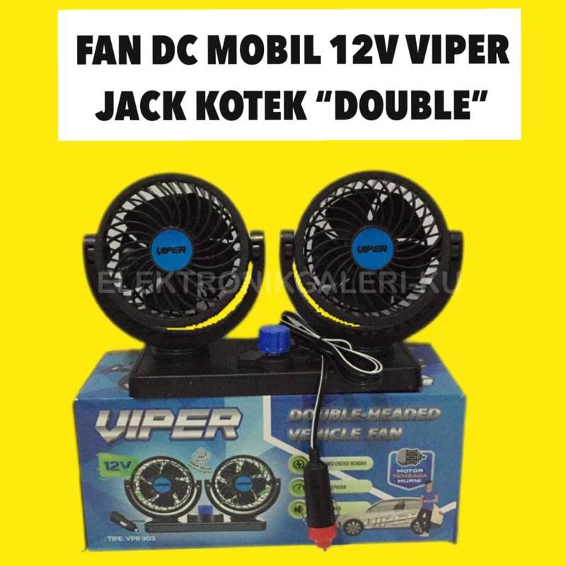 Jual FAN MOBIL 12V DC JACK KOREK “DOUBLE” VIP 303 | Shopee Indonesia