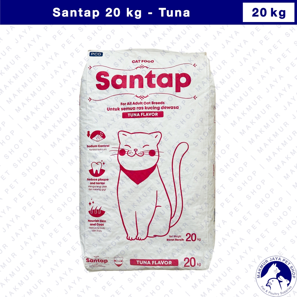 Jual SANTAP Dry Cat Food Tuna Salmon 20 kg / Makanan Kucing Kering 20kg ...