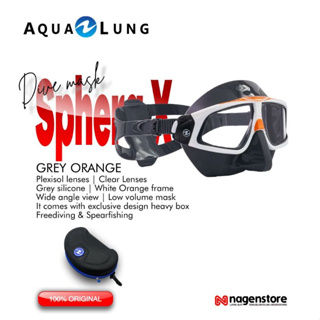 Aqualung Sphera X - Mirrored Lens - White/Gold Freediving Mask