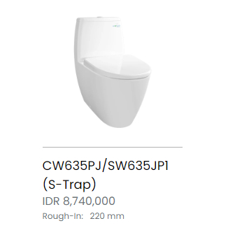 Jual TOTO CLOSET KLOSET DUDUK PUTIH Close Coupled Toilet CW635PJ ...