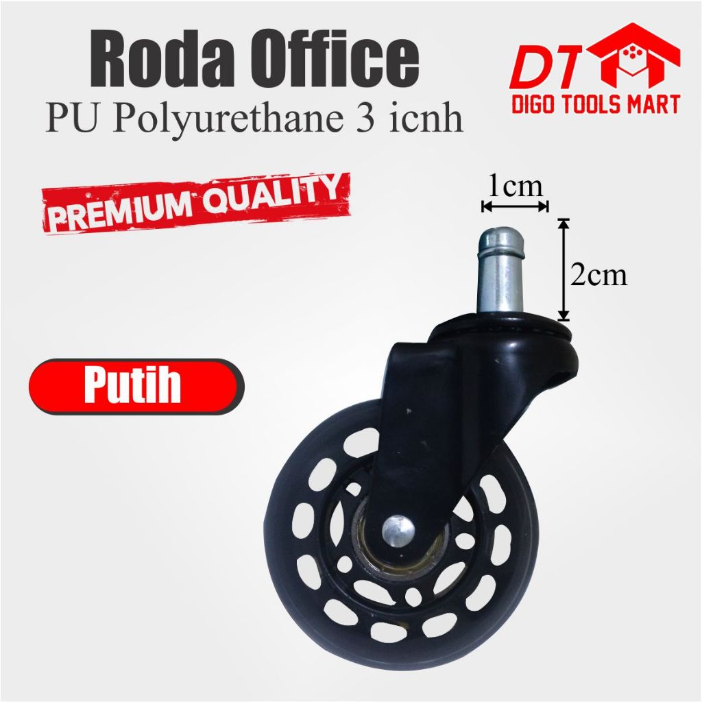 Jual Roda Caster Tancap Roda Office Chair PU Polyurethane Kursi Kantor ...