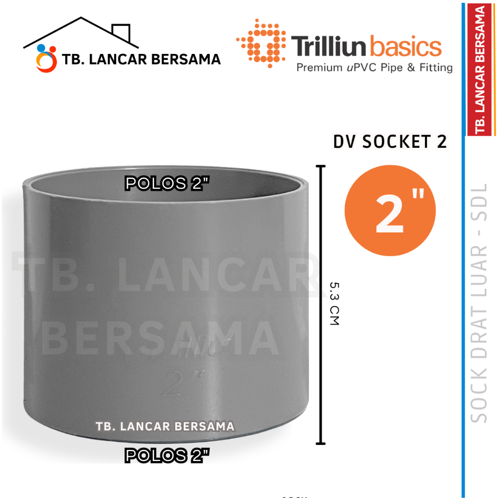 Jual SOCK 2 INCHI TRILLIUN DV - SAMBUNGAN PIPA SOCKET FITTING PVC ...