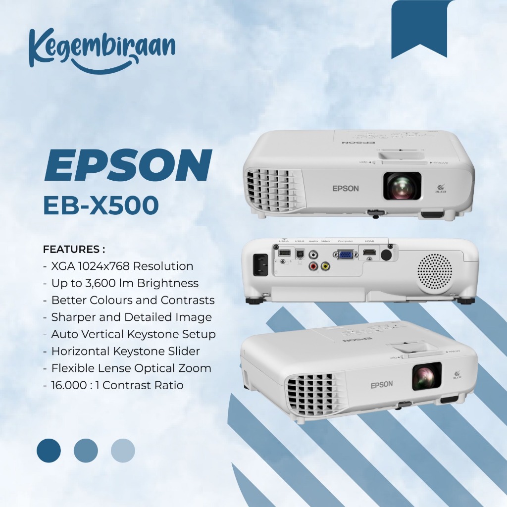 Jual PROYEKTOR EPSON EB-X500 EBX500 EB X500 PENGGANTI EB X400 XGA ...