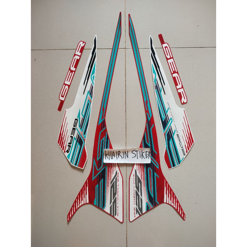 Jual striping stiker Mio gear 2024 merah putih original | Shopee Indonesia