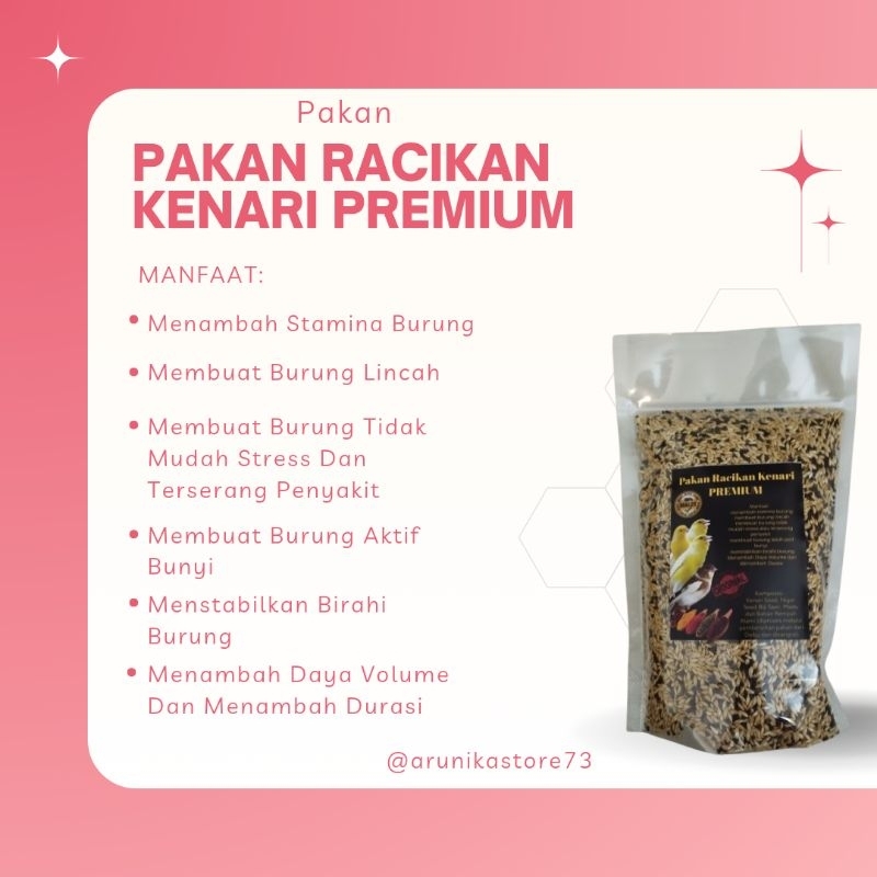 Jual Pakan Racikan Kenari Premium Kemasan Pouch 400 Gram - Pakan Burung ...