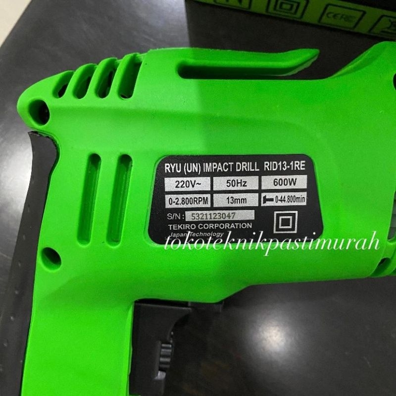 Jual Mesin Bor Impact RYU 13mm/ Drill Tembok beton bolak balik *bonus ...
