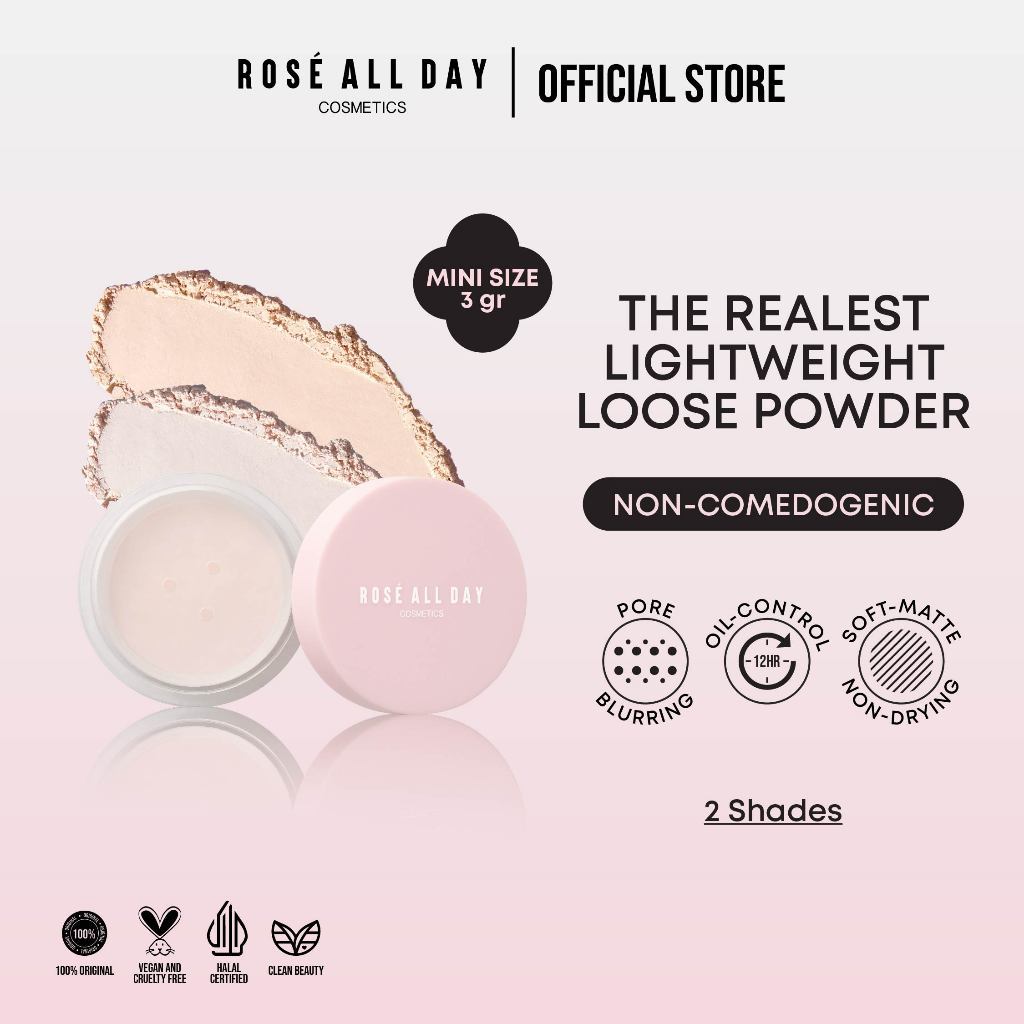 Jual RAYA ROSE ALL DAY The Realest Lightweight Loose Powder Mini 3gr ...