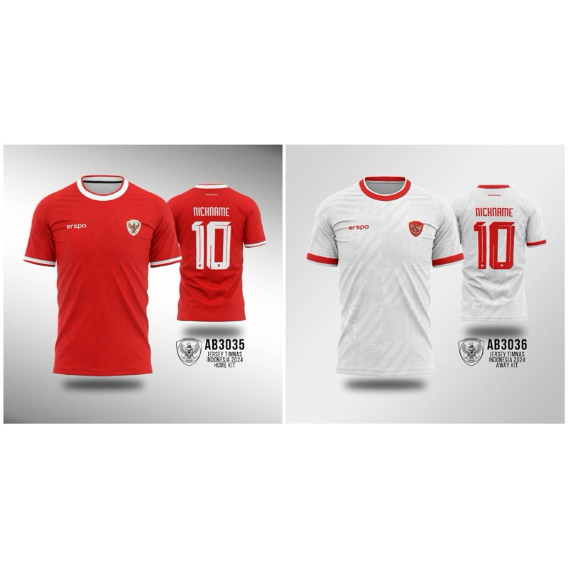 Jual Kaos Jersey Sepakbola TIMNAS INDONESIA 2024 Home dan Away Baju