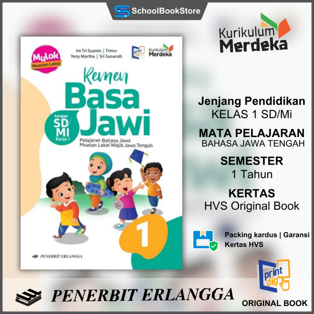 Jual Buku Remen Basa Jawi SD MI Kanggo Kelas 1 Kurikulum Merdeka Kumer ...