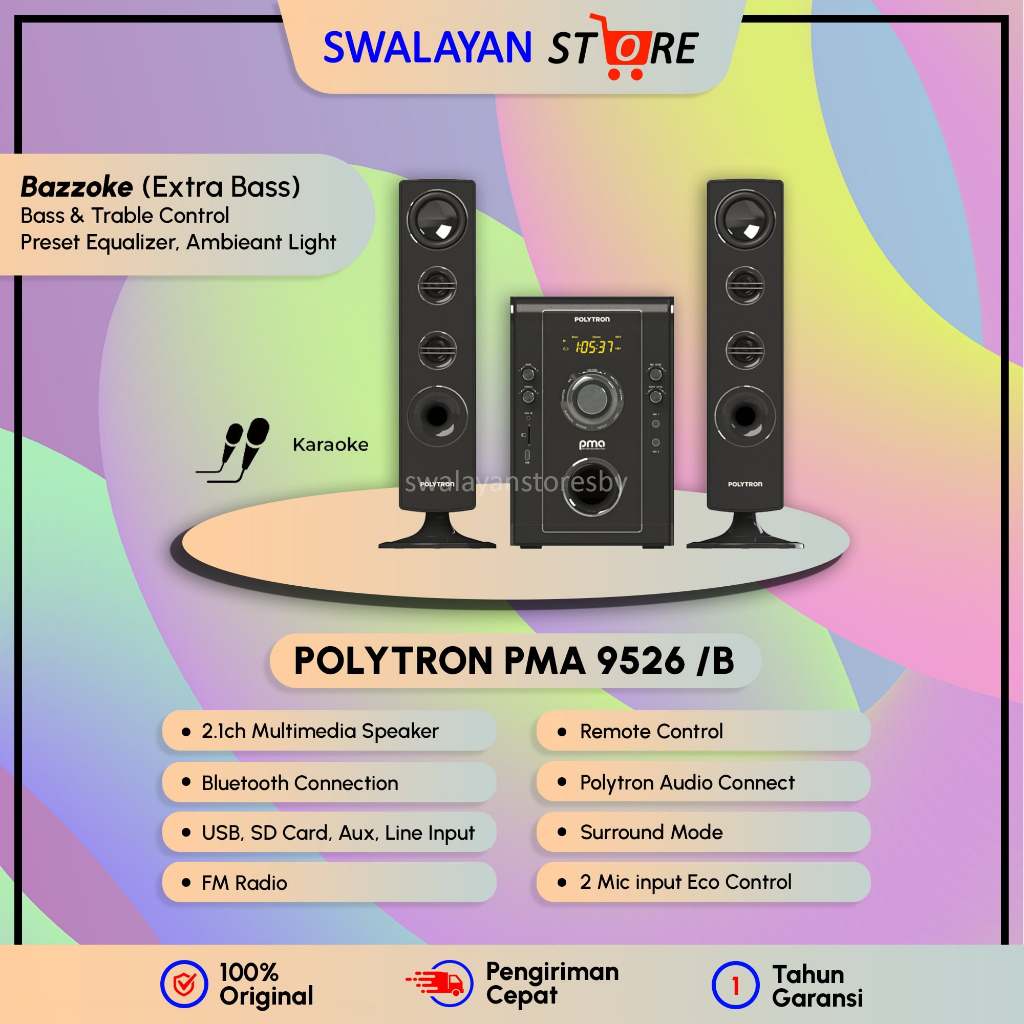 Jual Original Speaker Bluetooth Speaker Polytron Pma 9526 Garansi