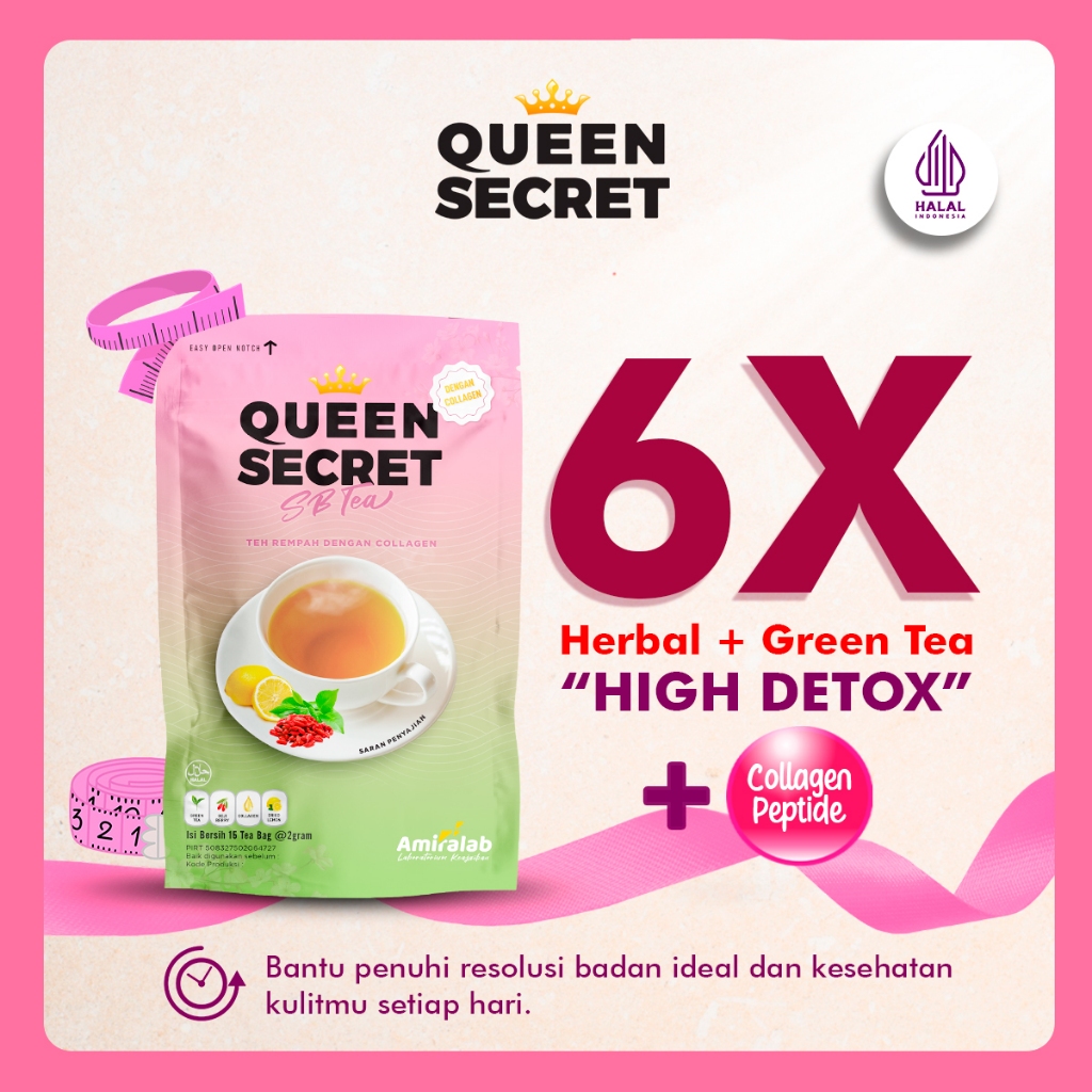 Jual AMIRALAB Queen Secret Slimming Beauty Tea Minuman Teh Herbal ...